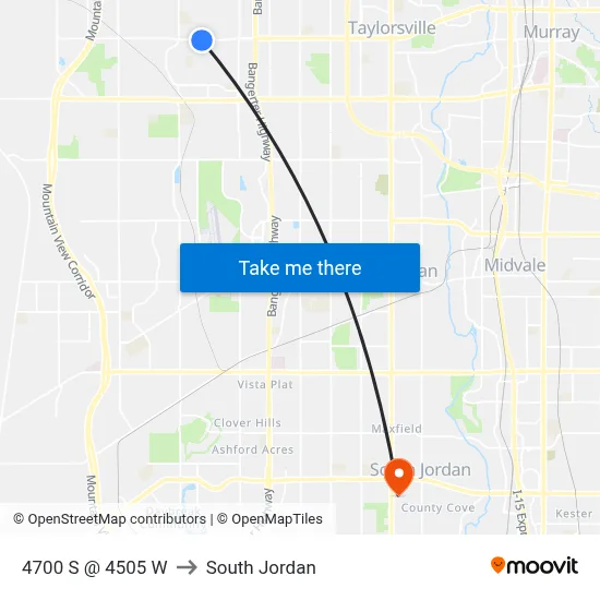 4700 S @ 4505 W to South Jordan map