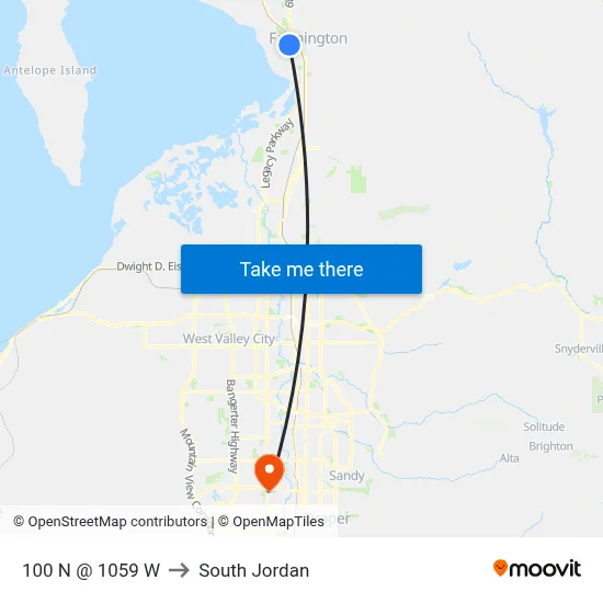 100 N @ 1059 W to South Jordan map
