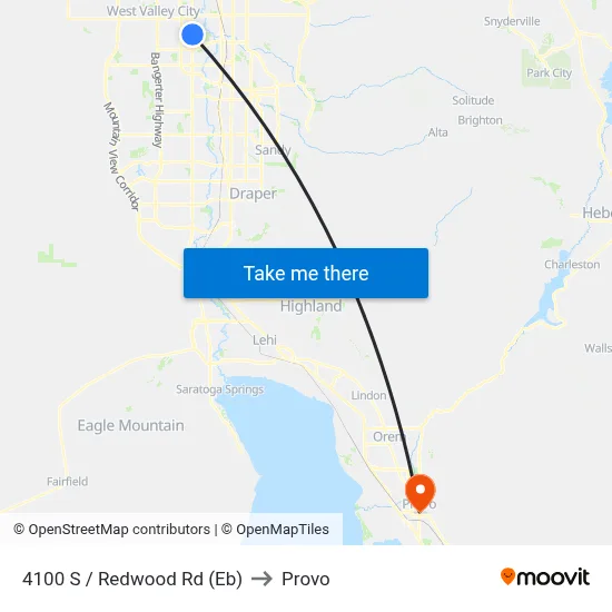 4100 S / Redwood Rd (Eb) to Provo map