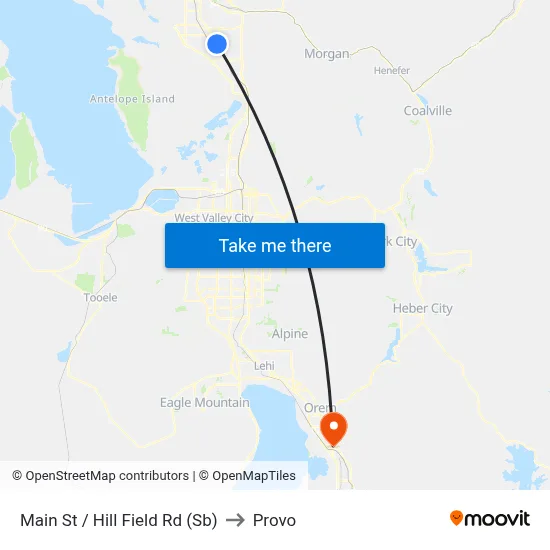 Main St / Hill Field Rd (Sb) to Provo map