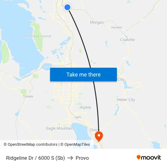 Ridgeline Dr / 6000 S (Sb) to Provo map