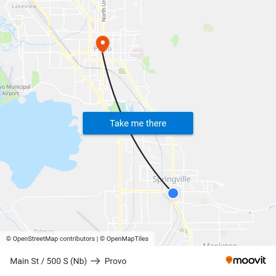 Main St / 500 S (Nb) to Provo map