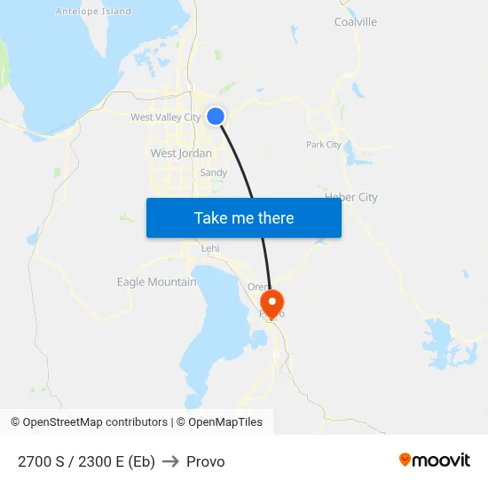 2700 S / 2300 E (Eb) to Provo map