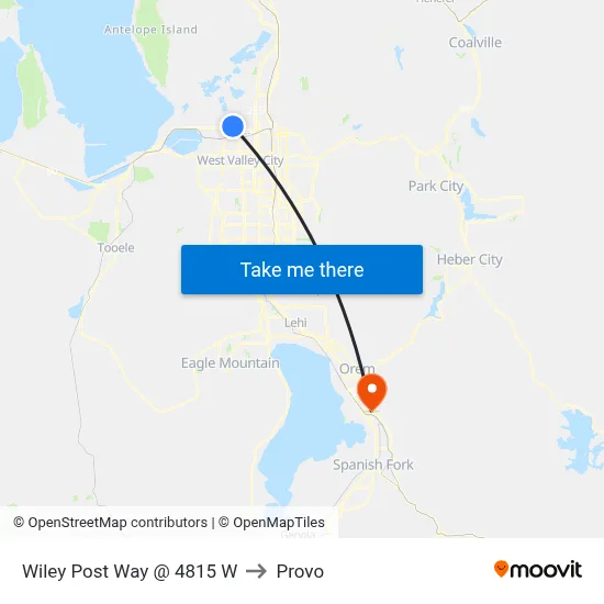 Wiley Post Way @ 4815 W to Provo map