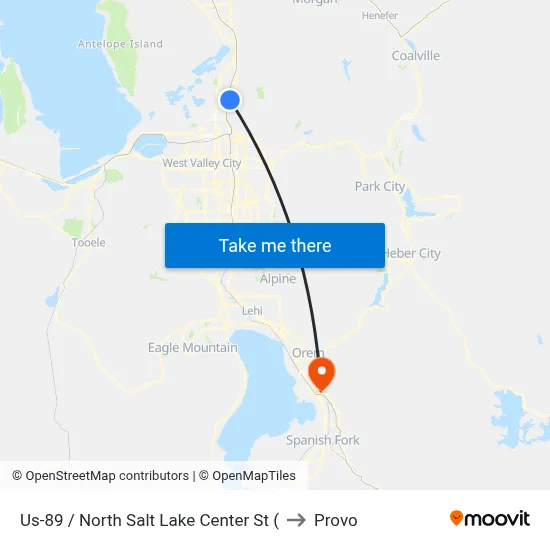 Us-89 / North Salt Lake Center St ( to Provo map