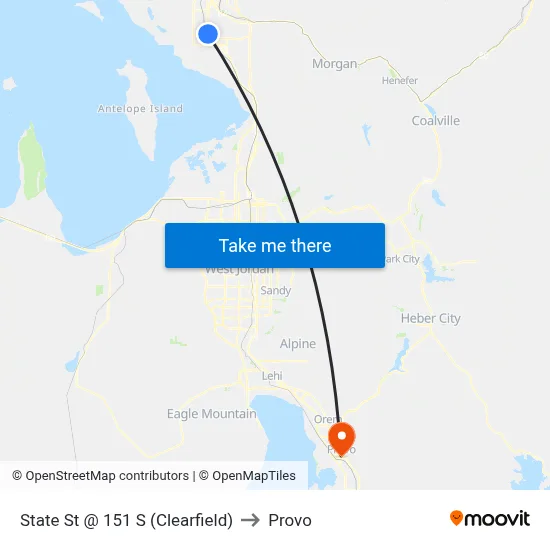 State St @ 151 S   (Clearfield) to Provo map