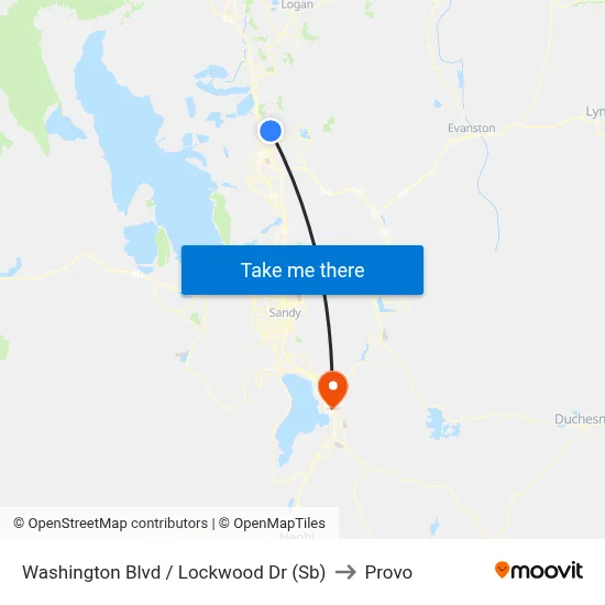 Washington Blvd / Lockwood Dr (Sb) to Provo map