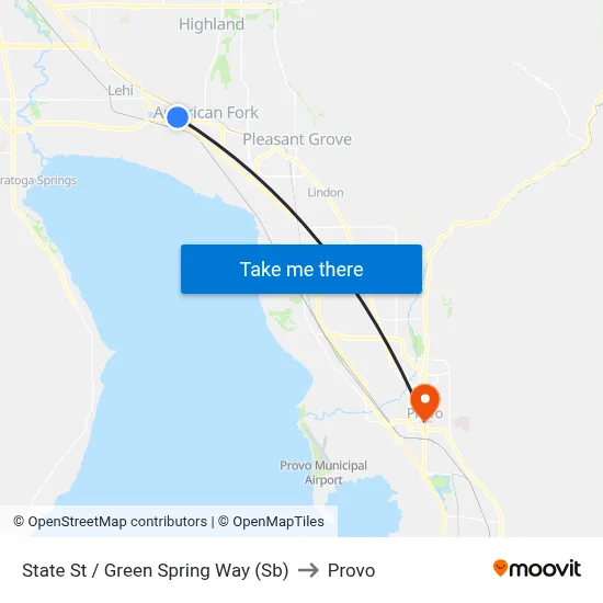 State St / Green Spring Way (Sb) to Provo map