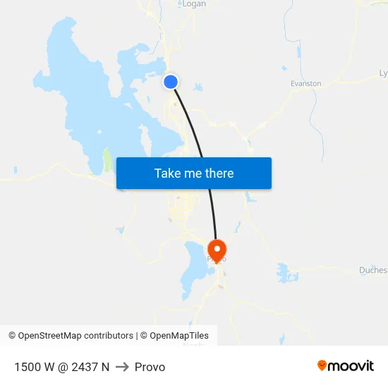 1500 W @ 2437 N to Provo map