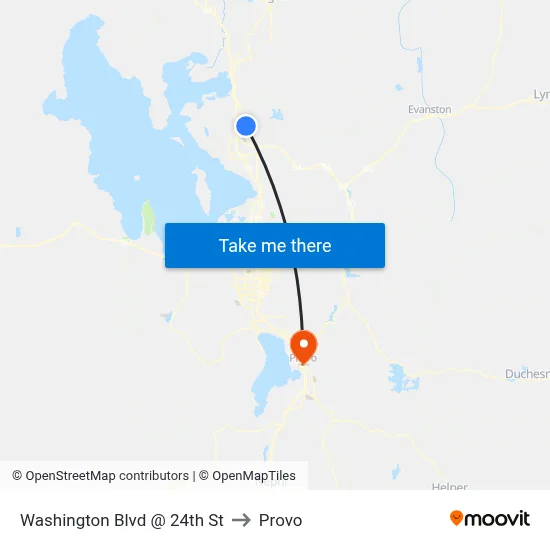 Washington Blvd @ 24th St to Provo map