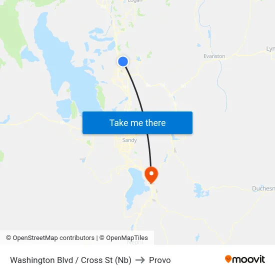 Washington Blvd / Cross St (Nb) to Provo map