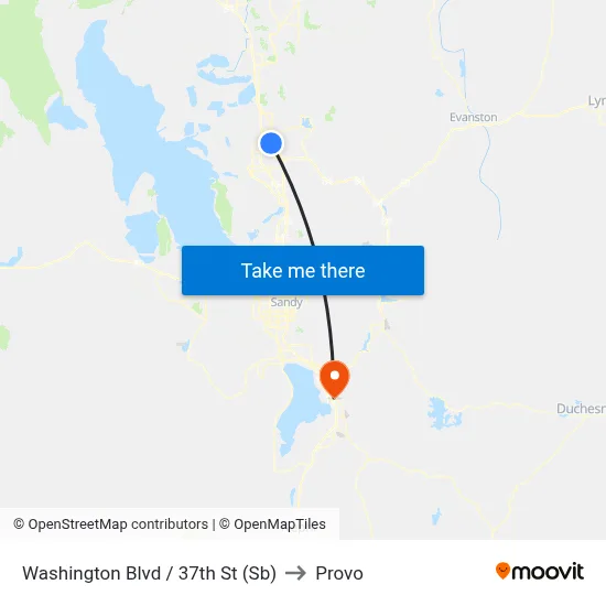 Washington Blvd / 37th St (Sb) to Provo map