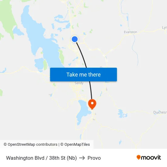 Washington Blvd / 38th St (Nb) to Provo map
