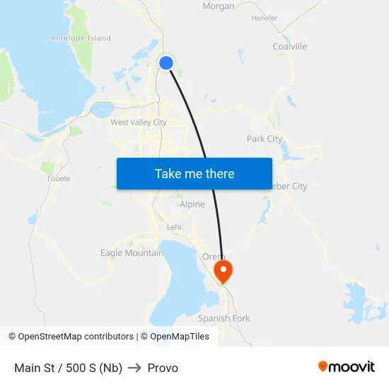 Main St / 500 S (Nb) to Provo map