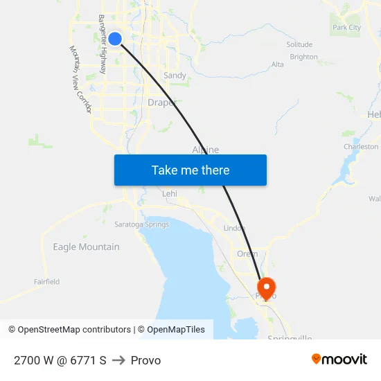 2700 W @ 6771 S to Provo map