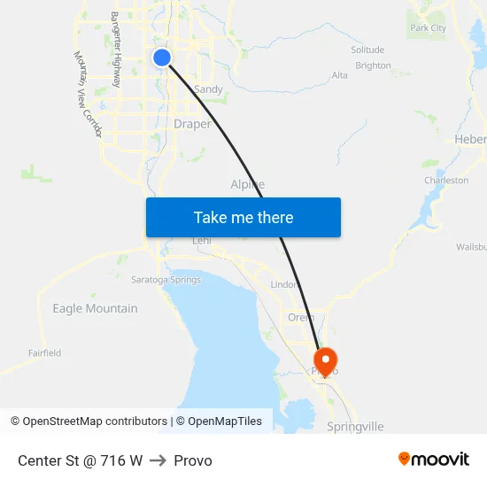 Center St @ 716 W to Provo map