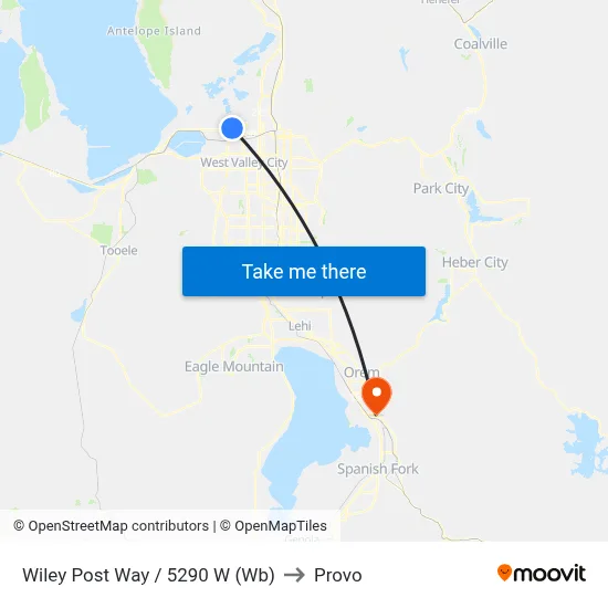Wiley Post Way / 5290 W (Wb) to Provo map