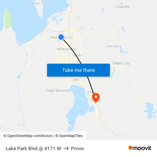 Lake Park Blvd @ 4171 W to Provo map