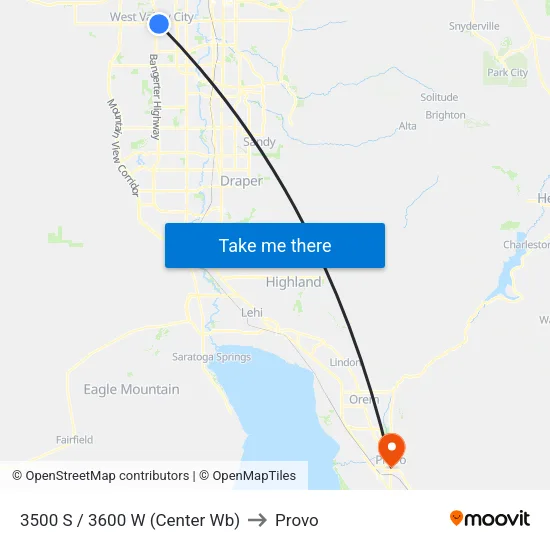 3500 S / 3600 W (Center Wb) to Provo map