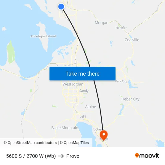 5600 S / 2700 W (Wb) to Provo map