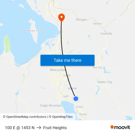 100 E @ 1453 N to Fruit Heights map