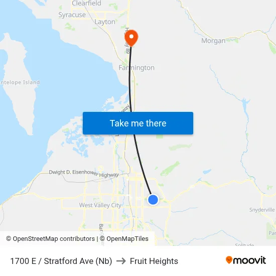 1700 E / Stratford Ave (Nb) to Fruit Heights map