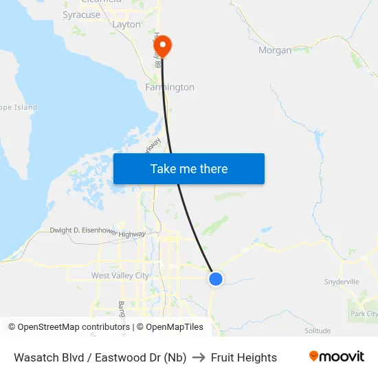 Wasatch Blvd / Eastwood Dr (Nb) to Fruit Heights map