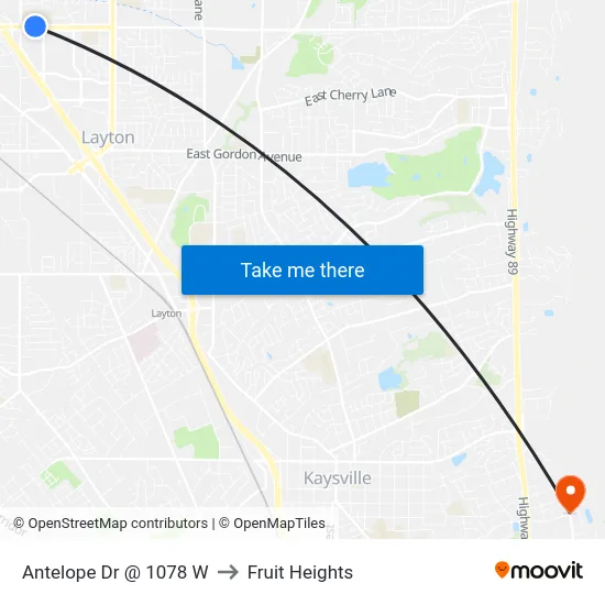 Antelope Dr @ 1078 W to Fruit Heights map