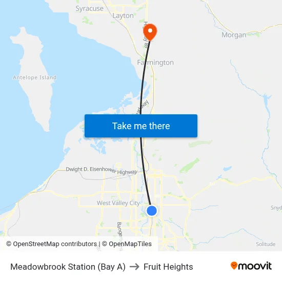 Meadowbrook Station (Bay A) to Fruit Heights map