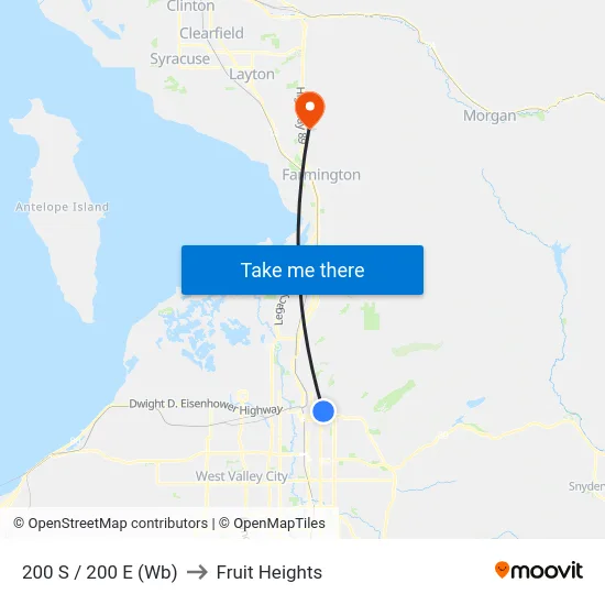 200 S / 200 E (Wb) to Fruit Heights map