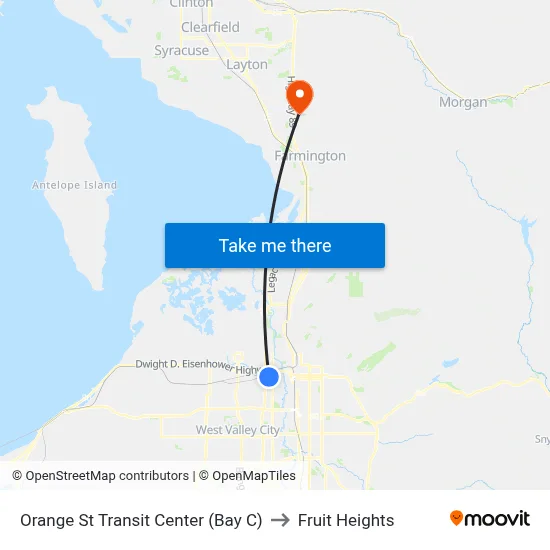 Orange St Transit Center (Bay C) to Fruit Heights map