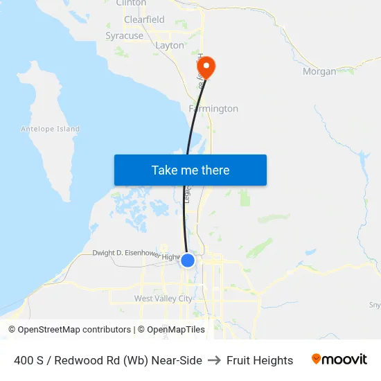 400 S / Redwood Rd (Wb) Near-Side to Fruit Heights map