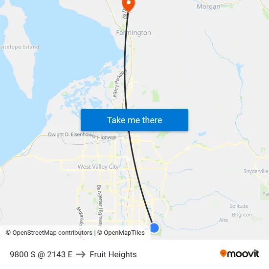 9800 S @ 2143 E to Fruit Heights map
