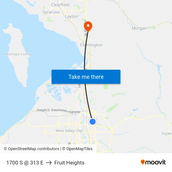 1700 S @ 313 E to Fruit Heights map