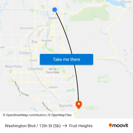 Washington Blvd / 12th St (Sb) to Fruit Heights map