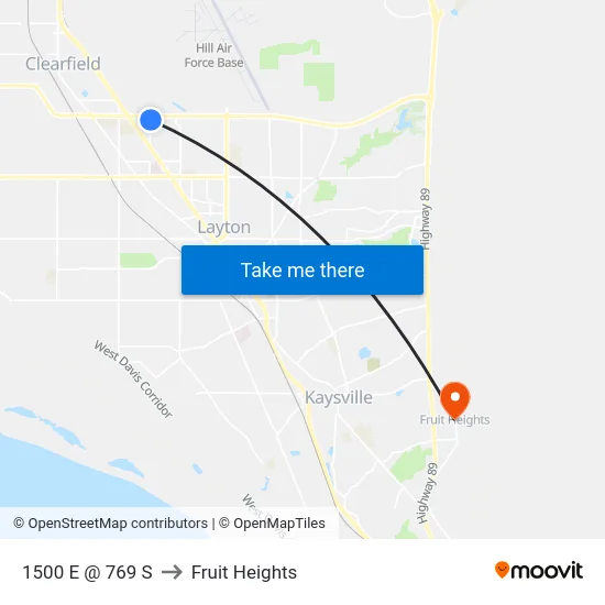 1500 E @ 769 S to Fruit Heights map