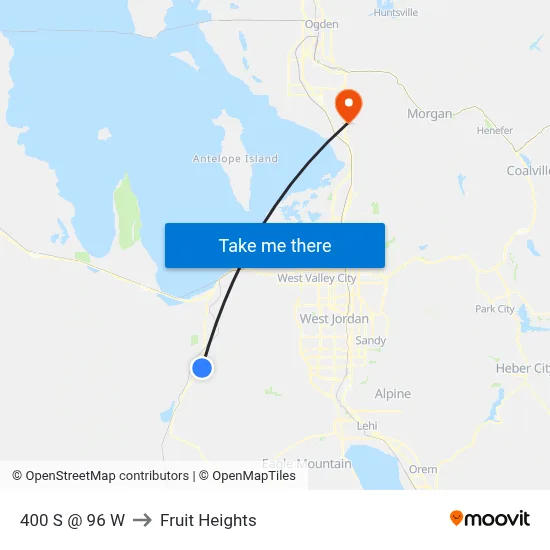400 S @ 96 W to Fruit Heights map
