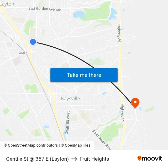 Gentile St @ 357 E    (Layton) to Fruit Heights map