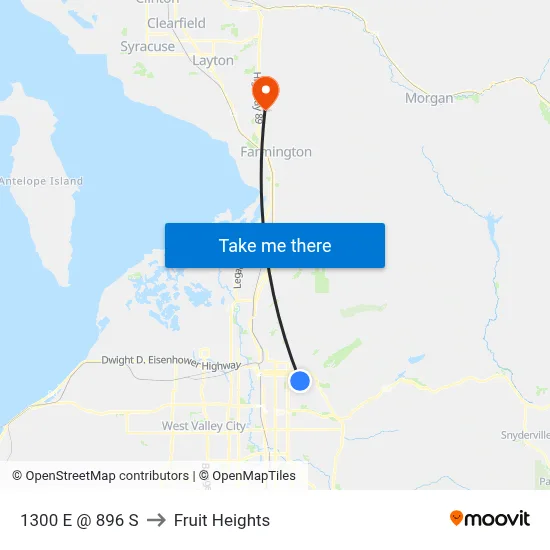 1300 E @ 896 S to Fruit Heights map