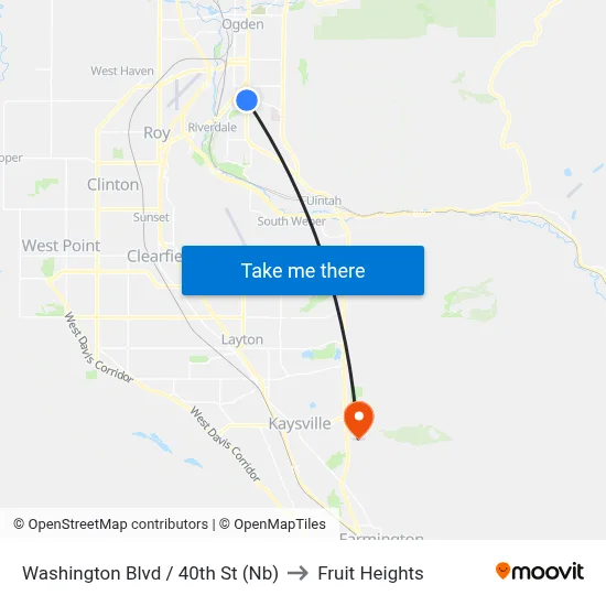 Washington Blvd / 40th St (Nb) to Fruit Heights map