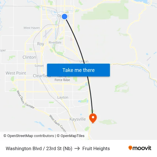 Washington Blvd / 23rd St (Nb) to Fruit Heights map