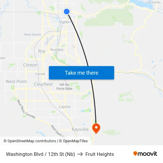 Washington Blvd / 12th St (Nb) to Fruit Heights map