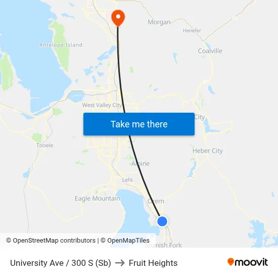University Ave / 300 S (Sb) to Fruit Heights map