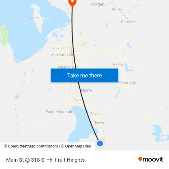 Main St @ 318 S to Fruit Heights map