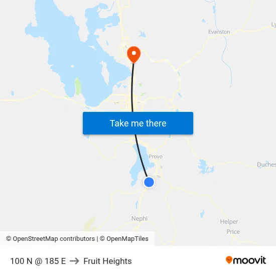 100 N @ 185 E to Fruit Heights map