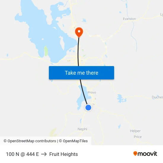 100 N @ 444 E to Fruit Heights map