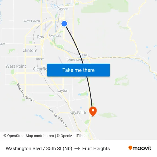 Washington Blvd / 35th St (Nb) to Fruit Heights map
