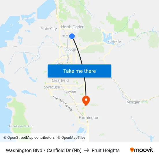 Washington Blvd / Canfield Dr (Nb) to Fruit Heights map