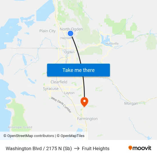Washington Blvd / 2175 N (Sb) to Fruit Heights map