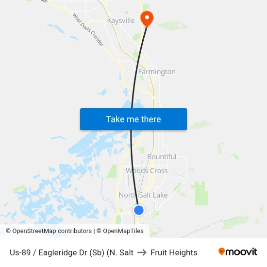 Us-89 / Eagleridge Dr (Sb) (N. Salt to Fruit Heights map